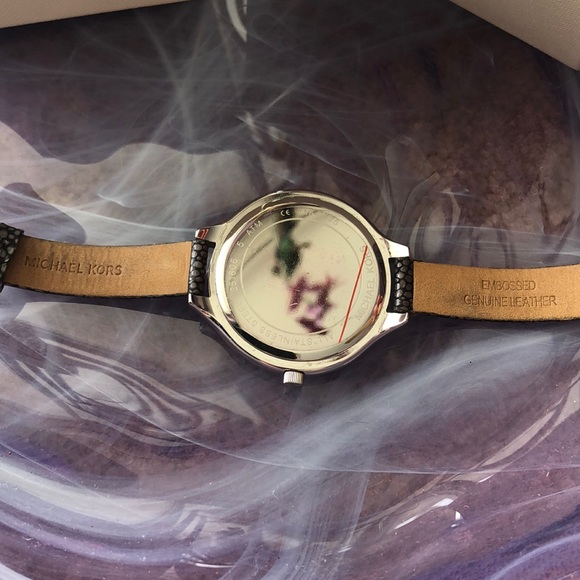 Michael Kors double strap stainless silver watch